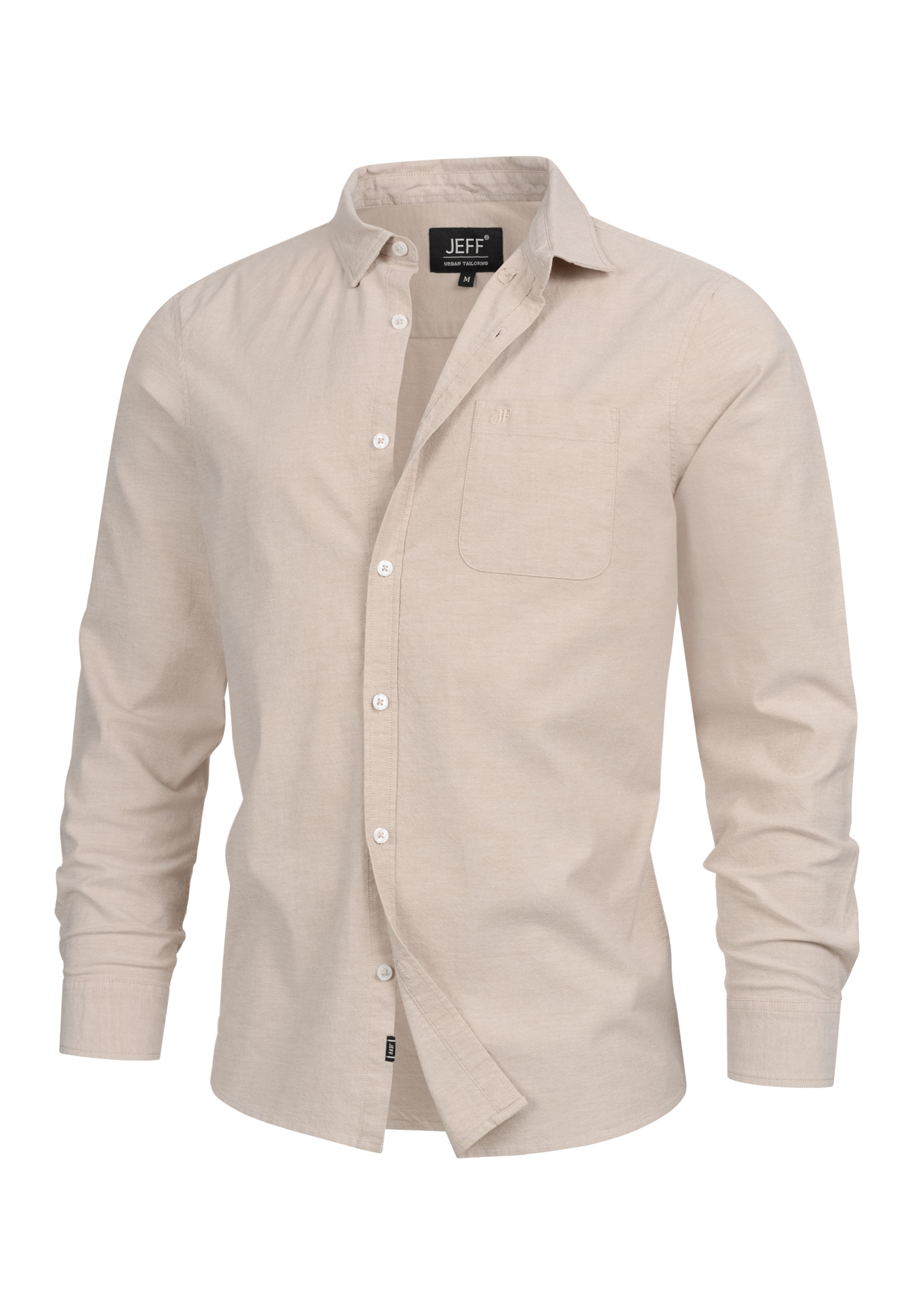 JEFF Button Up Shirt 'Silvwin' in Beige: front