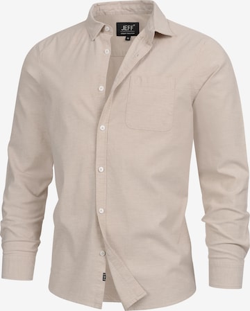 JEFF Button Up Shirt 'Silvwin' in Beige: front