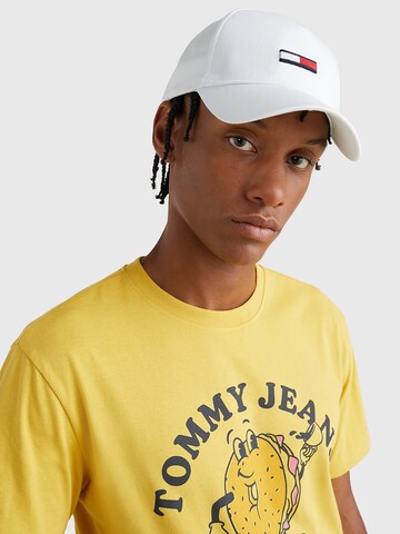 Tommy Jeans Cap in White: front