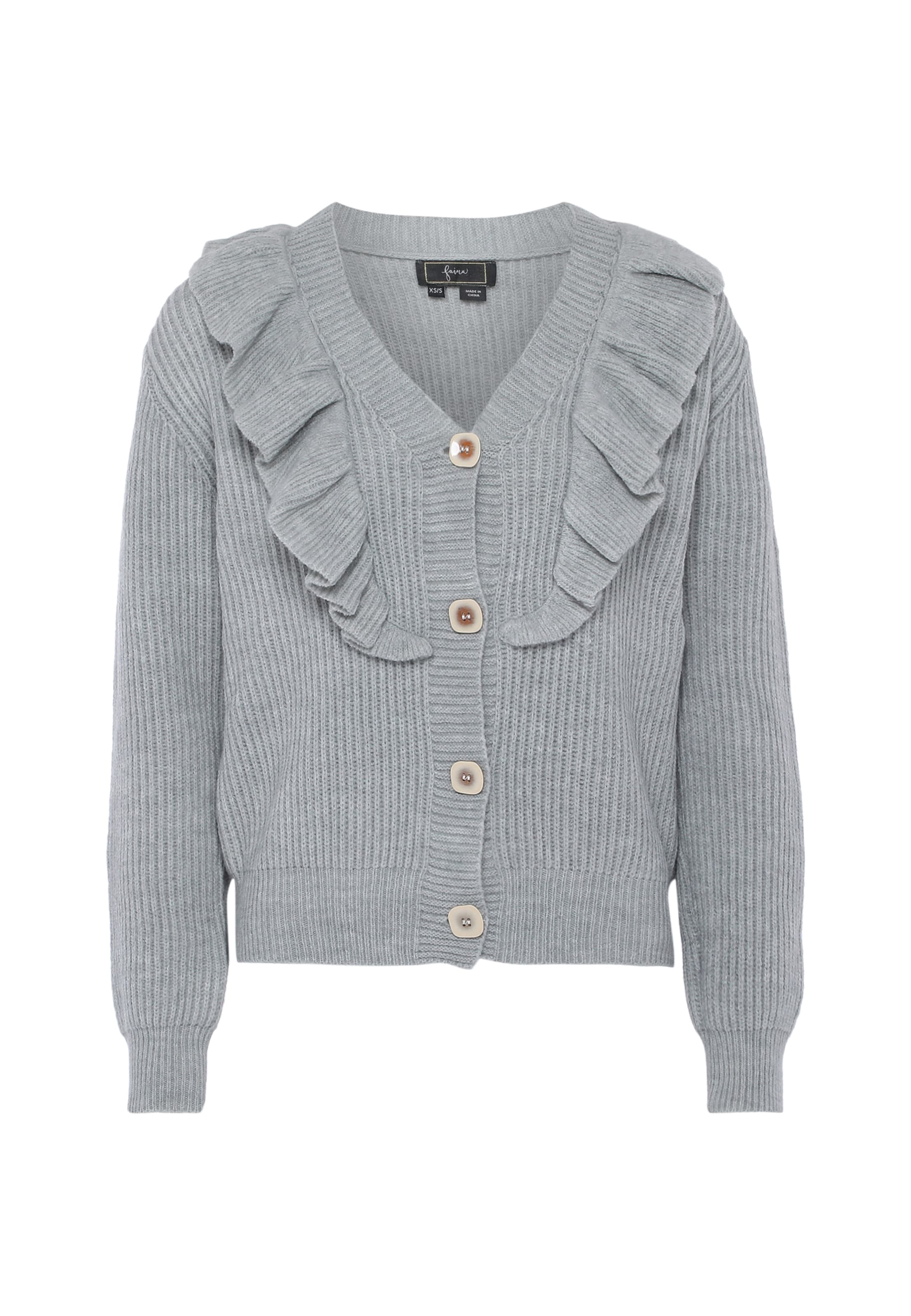 faina Cardigan i grå: forside