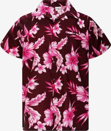 King Kameha Shirt 'Mono Flowers' in Purple: front