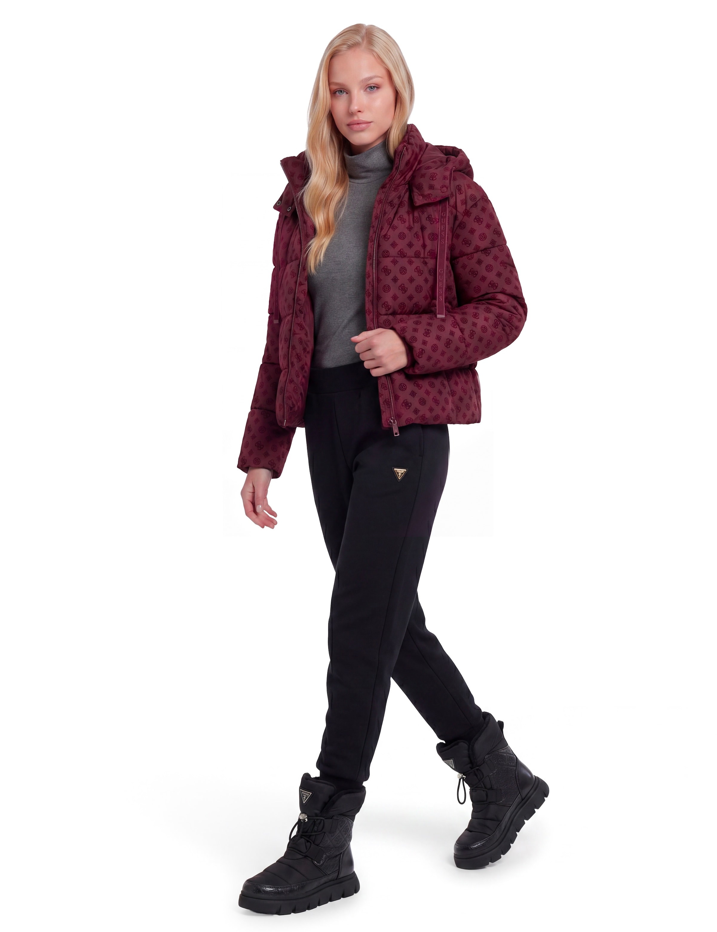 GUESS Winter Jacket in Brown