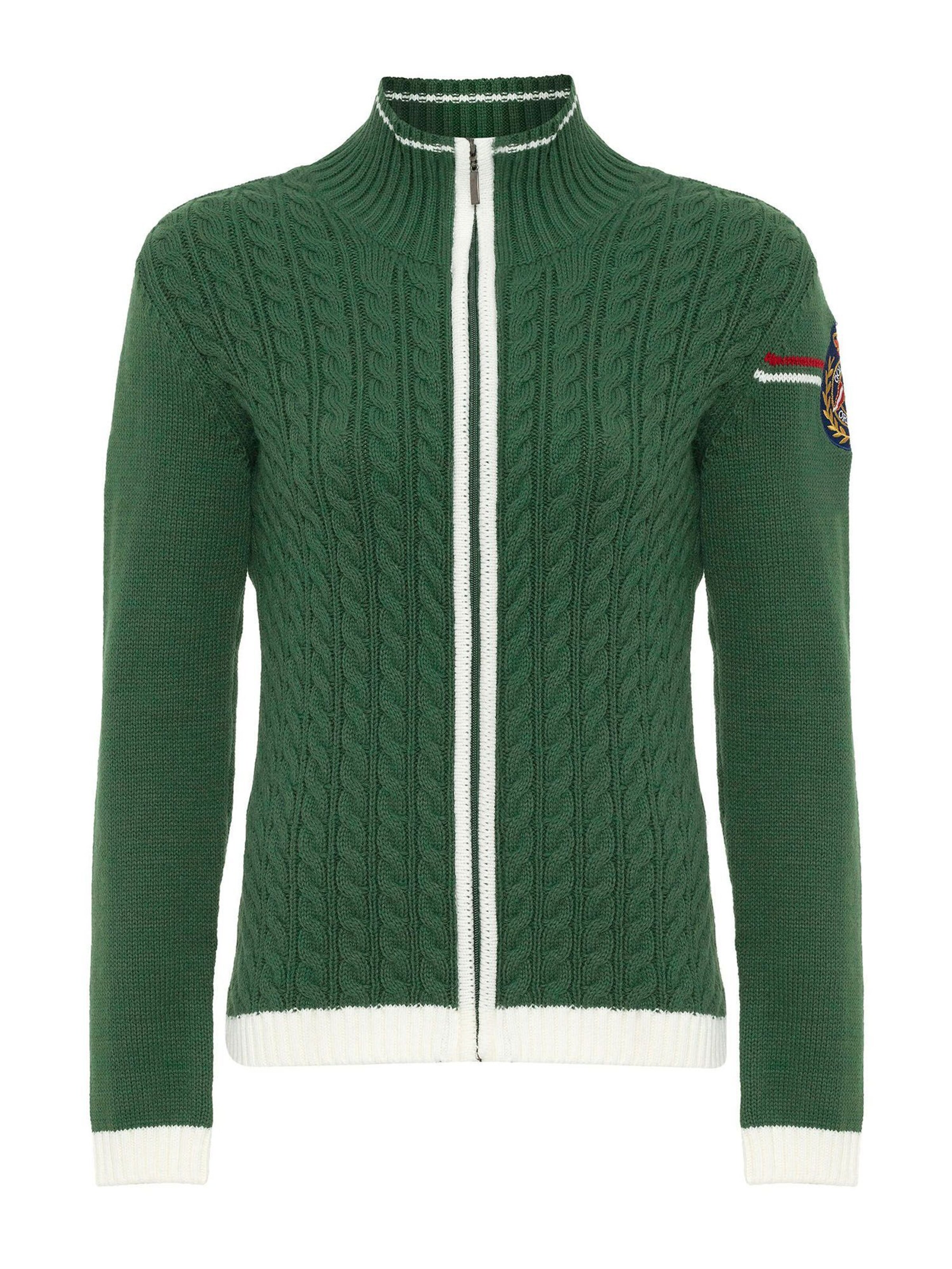Jacey Quinn Knit cardigan in Green: front
