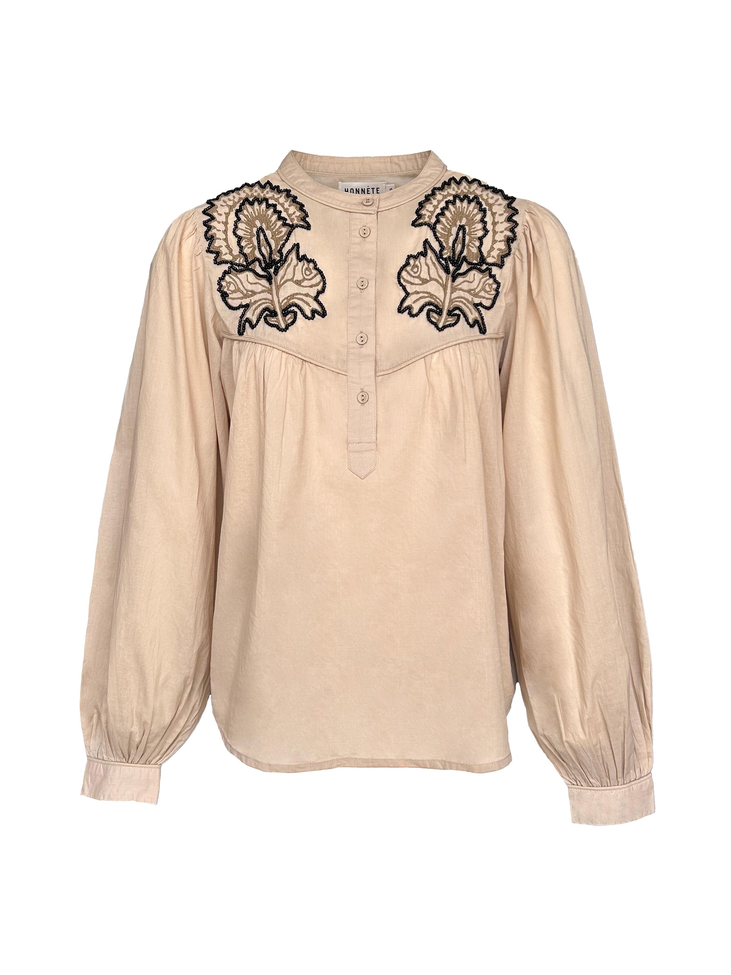 Honnête Atelier Bluse 'Feather'‌‌‌ in Beige