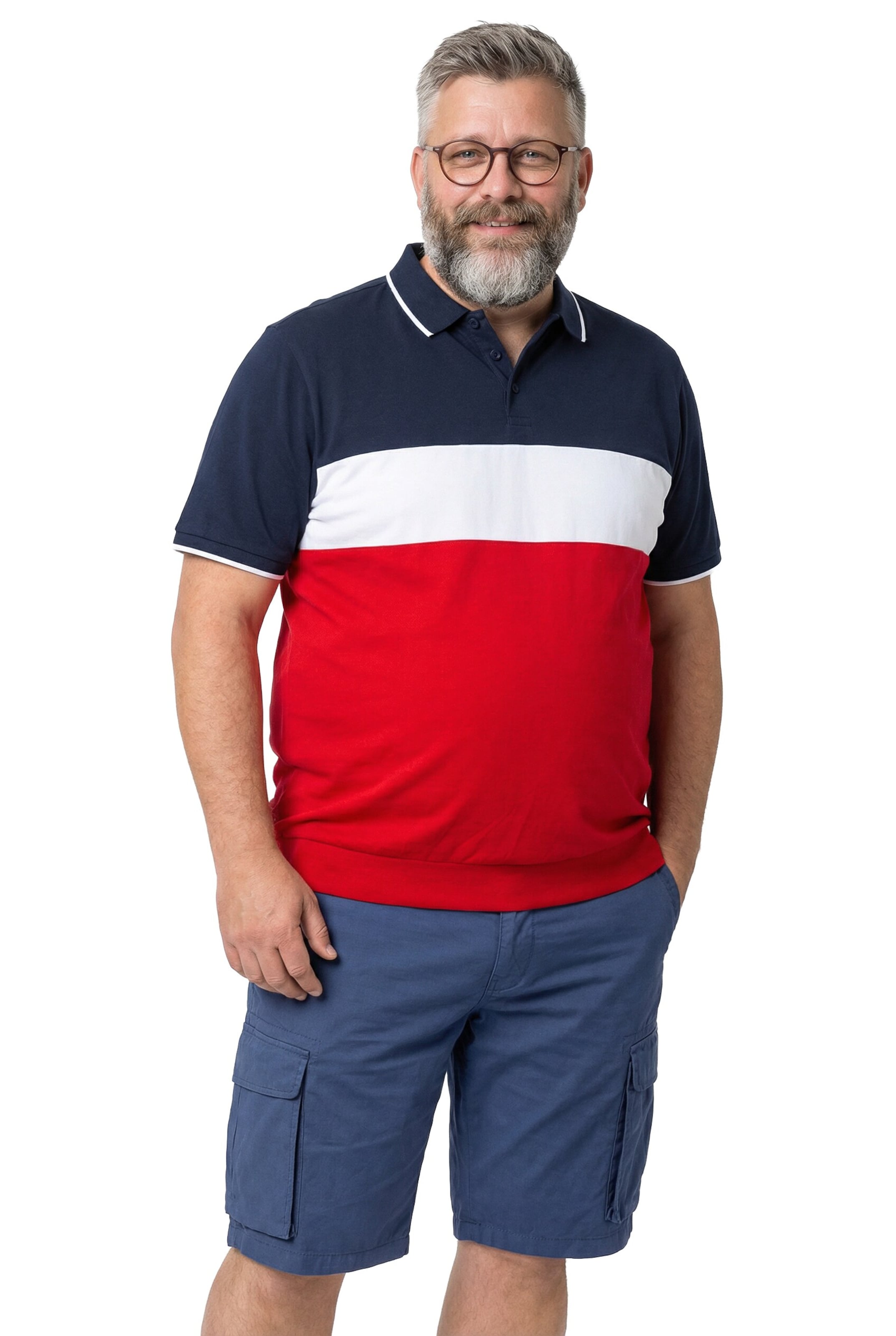 Men Plus Shirt in Rood: voorkant
