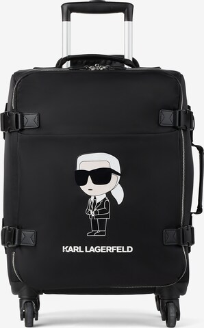 Karl Lagerfeld Kufr na kolečkách 'Ikonik Mix' – černá: přední strana