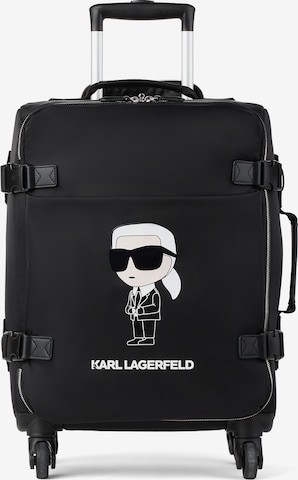 Karl Lagerfeld Kufr na kolečkách 'Ikonik Mix' – černá: přední strana