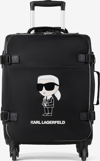 Karl Lagerfeld Ratastega kott 'Ikonik Mix' must / valge, Tootevaade
