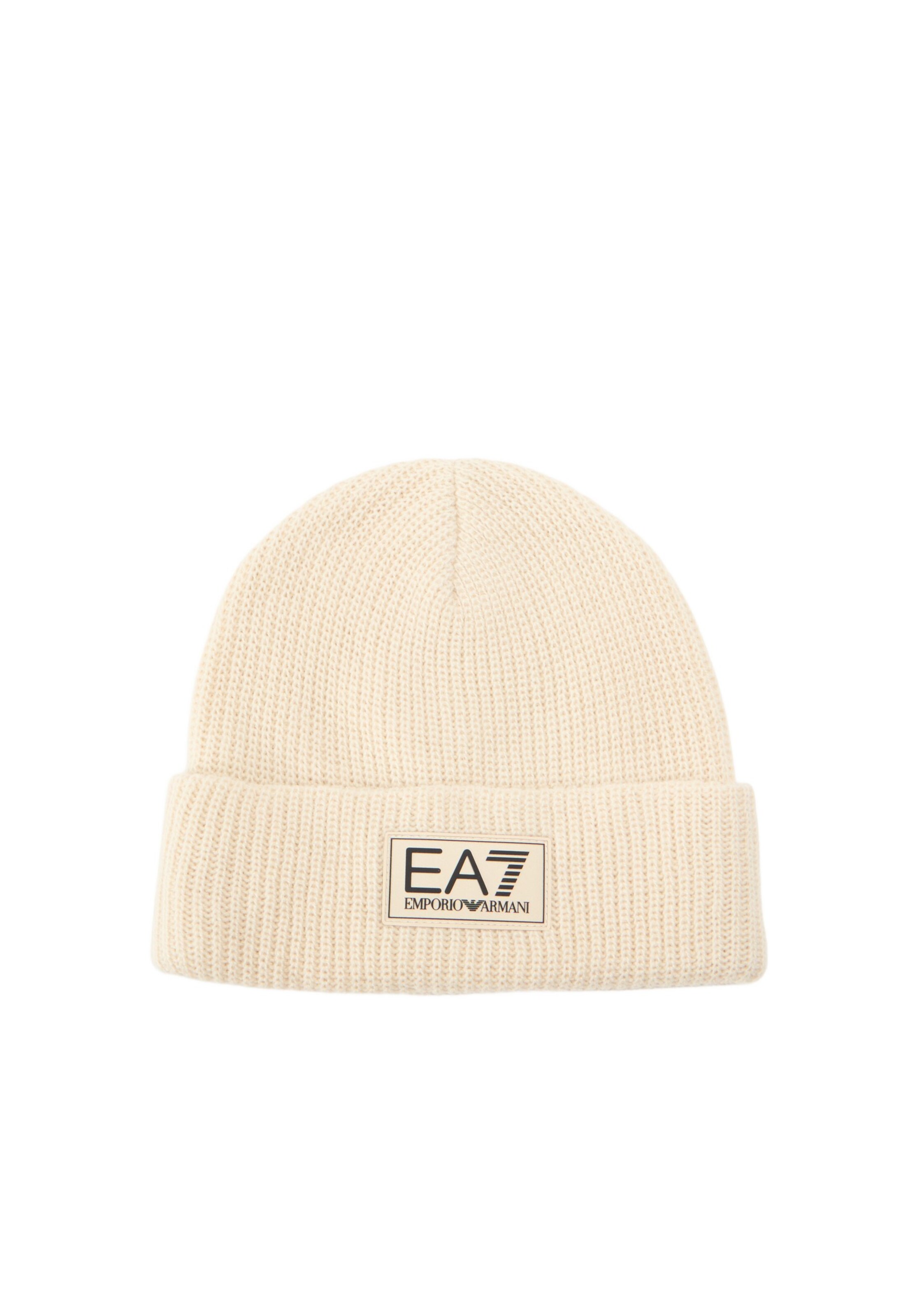 EA7 Emporio Armani Beanie in Beige: front