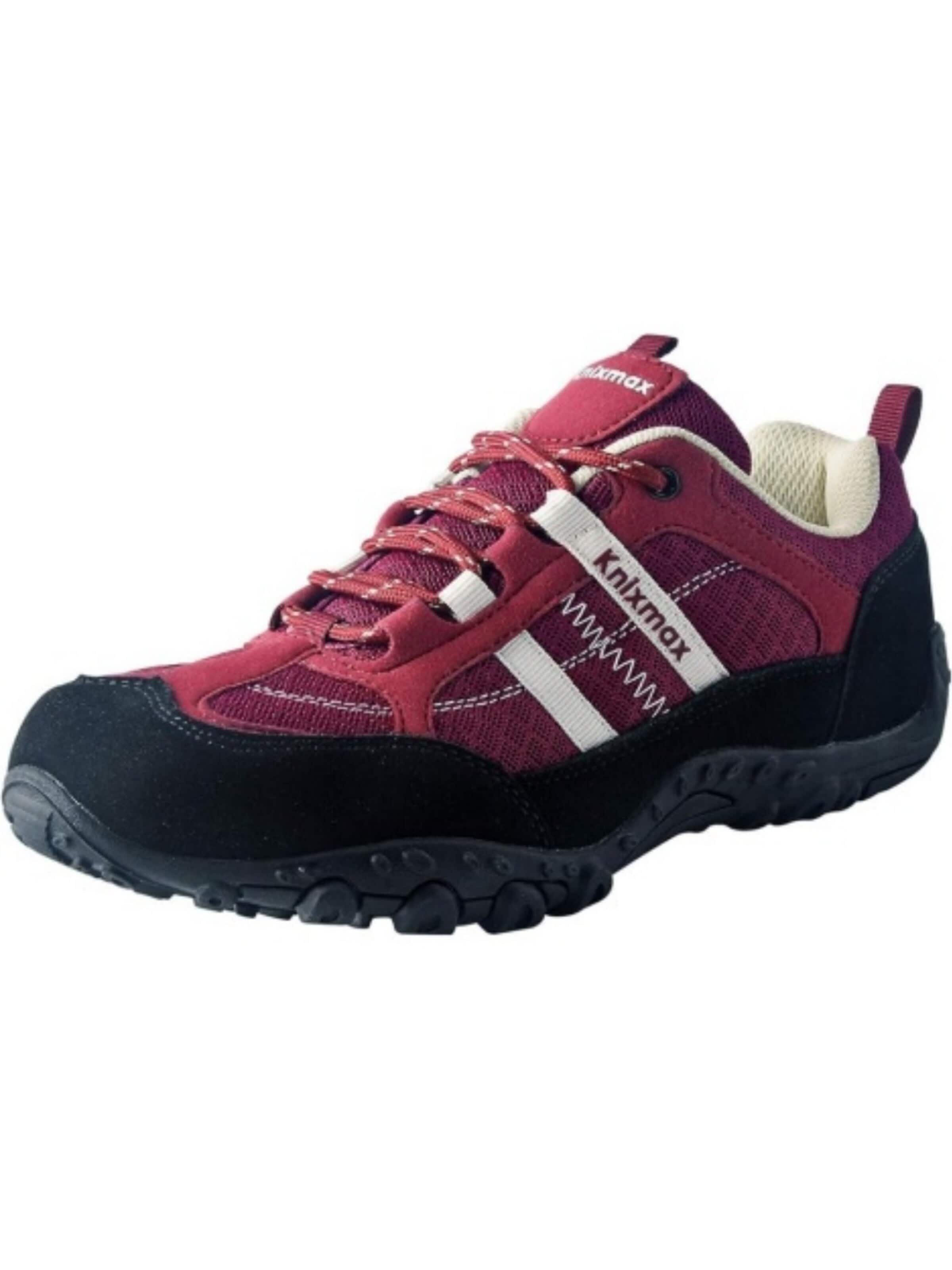 Knixmax Athletic Shoes 'Knixmax Women's Hiking Shoes Lightweight Non-Slip Outdoor Sneakers Water Resistant Hiking Sneakers With Non-slip Rubber Outsole, Breathable Suede Leather Upper & Removable Cushioned Insoles' in Red: front