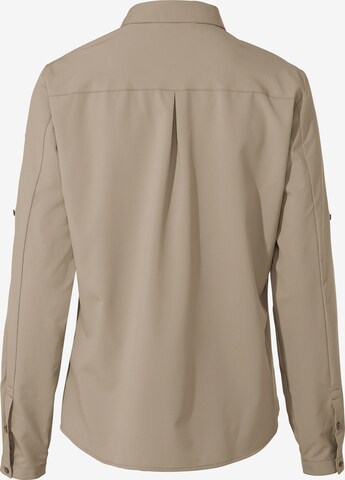 VAUDE Athletic Button Up Shirt 'Rosemoor' in Beige