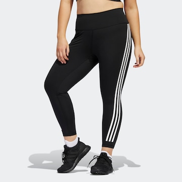 ADIDAS SPORTSWEAR Skinny Workout Pants 'Optime Trainicons 3-Stripes' in Black