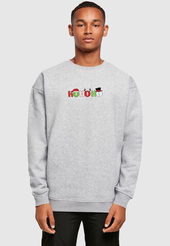 Merchcode Sweatshirt 'Christmas Ho Ho Ho' in Grey: front