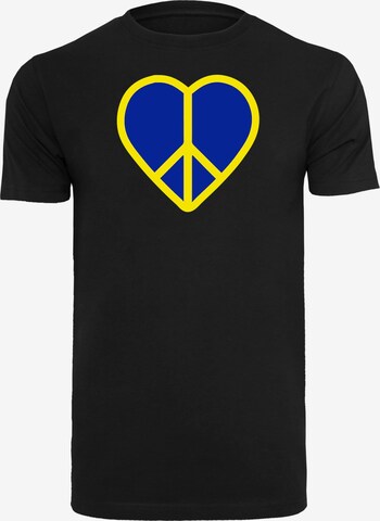 Merchcode Shirt 'Peace - Heart Peace' in Zwart: voorkant
