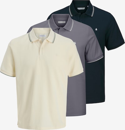 Marškinėliai 'JJEAUSTIN' iš JACK & JONES, spalva – nakties mėlyna / bazalto pilka / balta, Prekių apžvalga