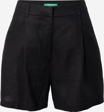 Pantaloni con pieghe di UNITED COLORS OF BENETTON in nero: frontale