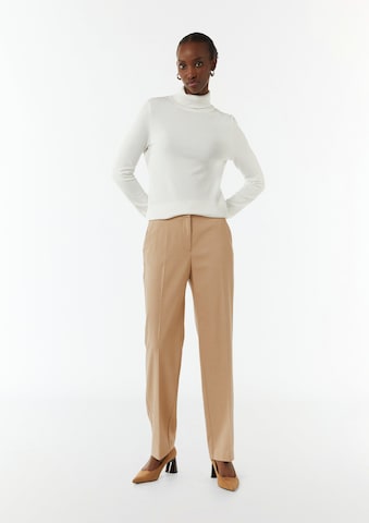 Regular Pantalon à plis COMMA en beige