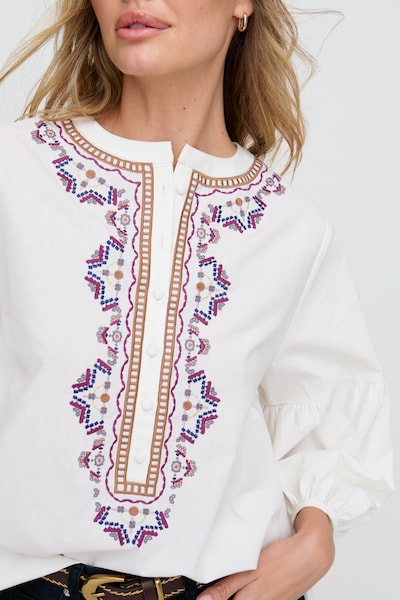 RAFFYA Bluse 'Anai' in mischfarben / wollweiß, Produktansicht