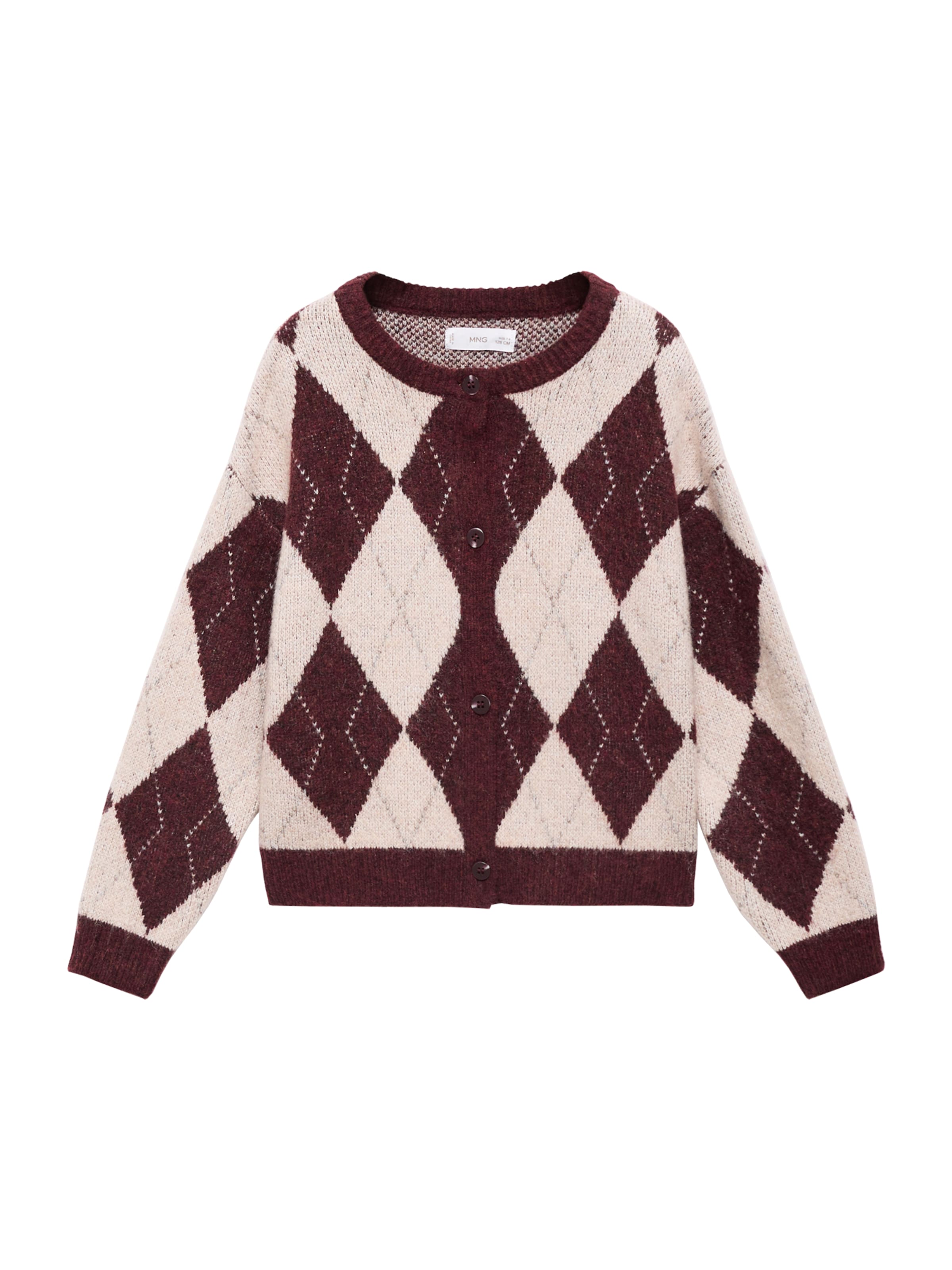 MANGO KIDS Neuletakki &#x27;Rombo&#x27; värissä punainen: etupuoli