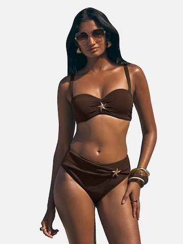 brūns love & roses Bikini augšdaļa: no priekšpuses