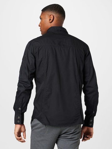 Brandit Regular fit Button Up Shirt in Black