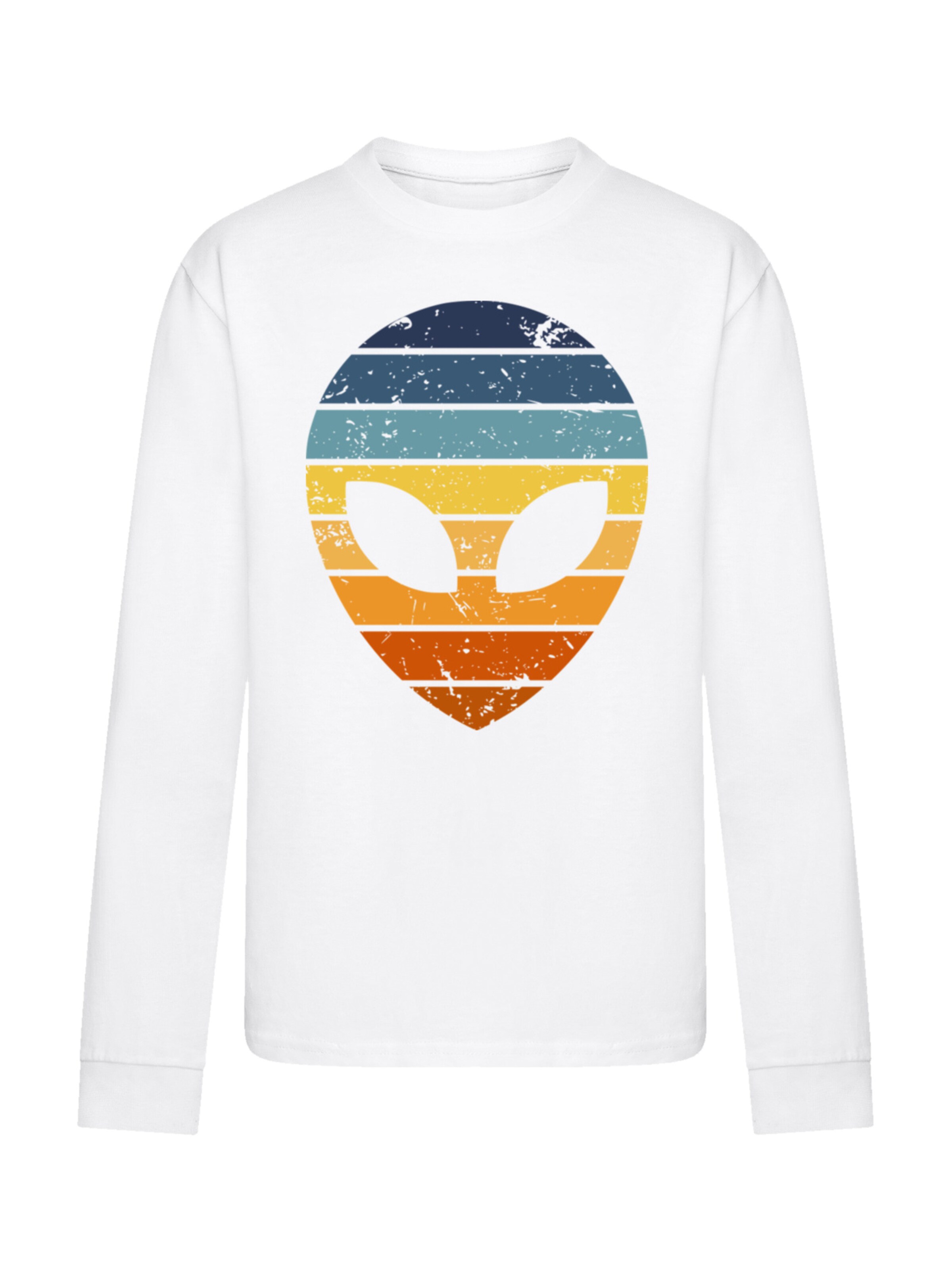 T-Shirt 'Alien Sonnenuntergang Retro' F4NT4STIC en blanc : devant