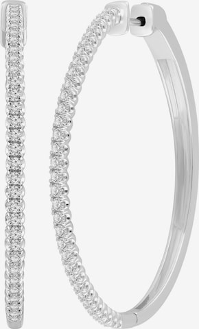 Boucles d'oreilles 'Ohrringe aus 375 Weißgold mit Lab Grown Diamant' ETHISHER DIAMANTEN en argent : devant
