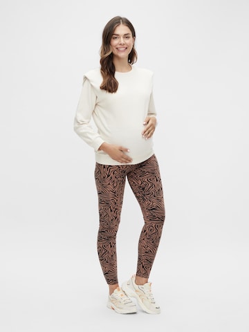 MAMALICIOUS Skinny Leggings 'Iggi' in Brown: front