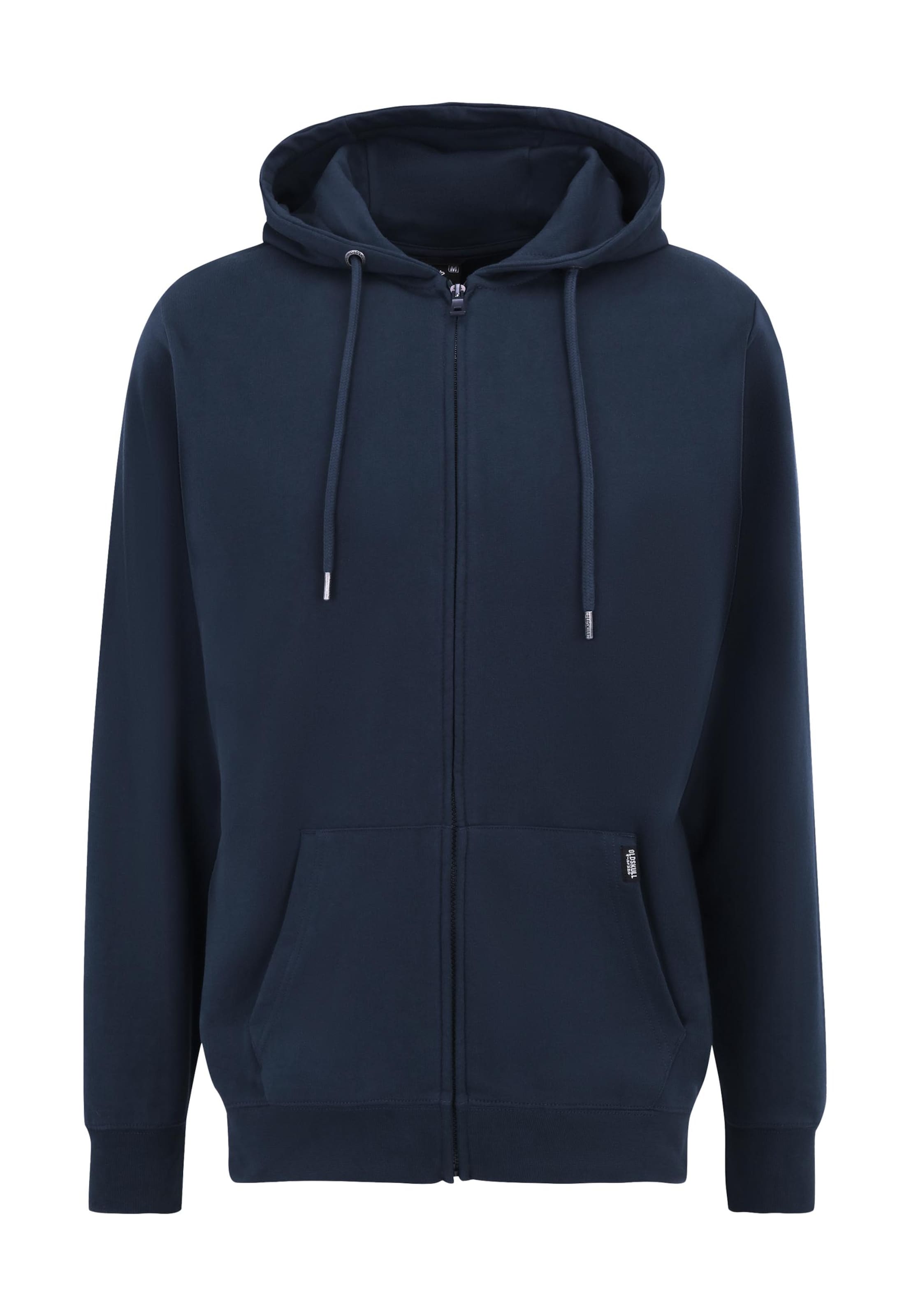 Oldskull Sweat jacket 'Plain Basic' in Blue: front