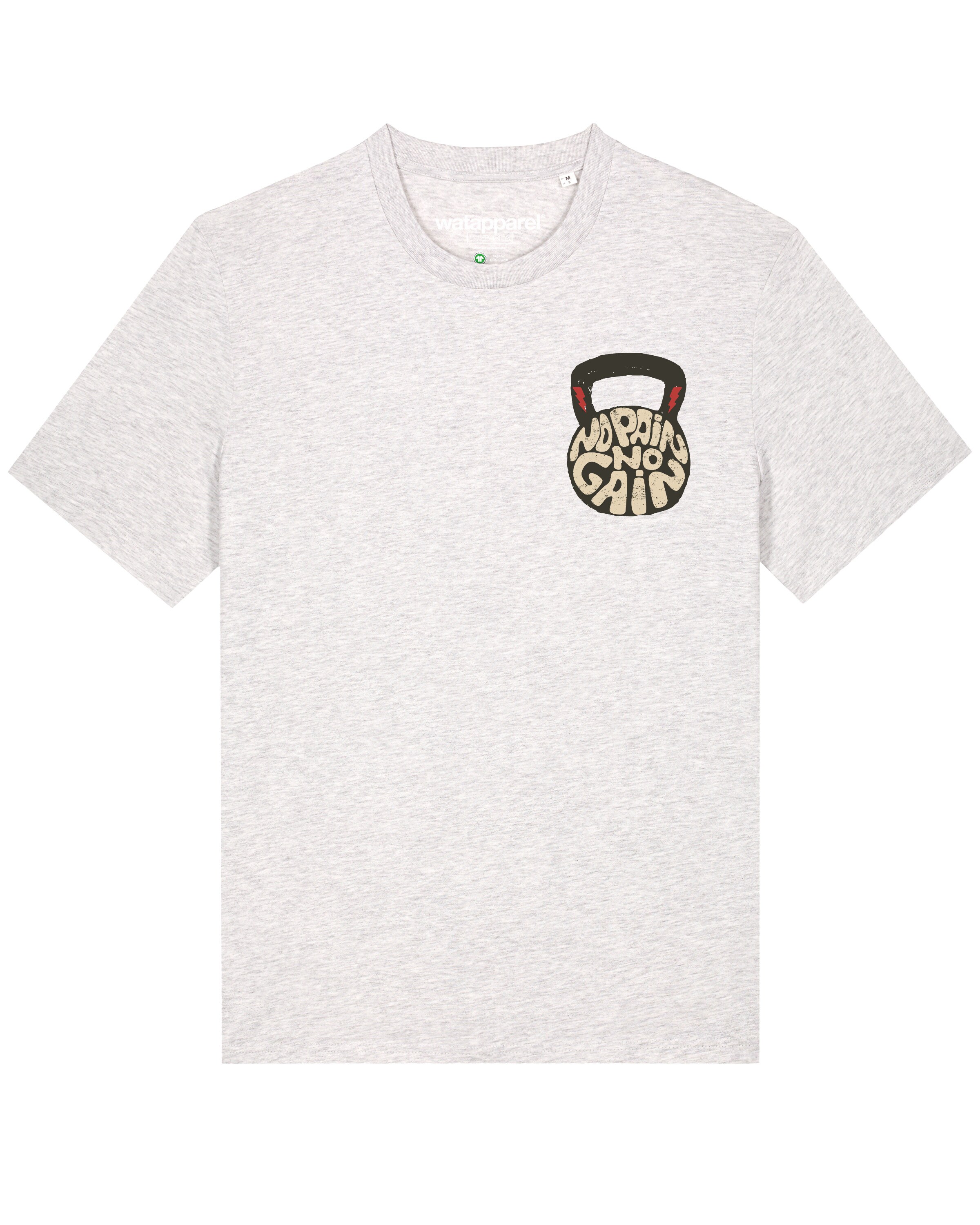 Watapparel Shirt ' No Pain, no Gain 01 ' in Grijs: voorkant