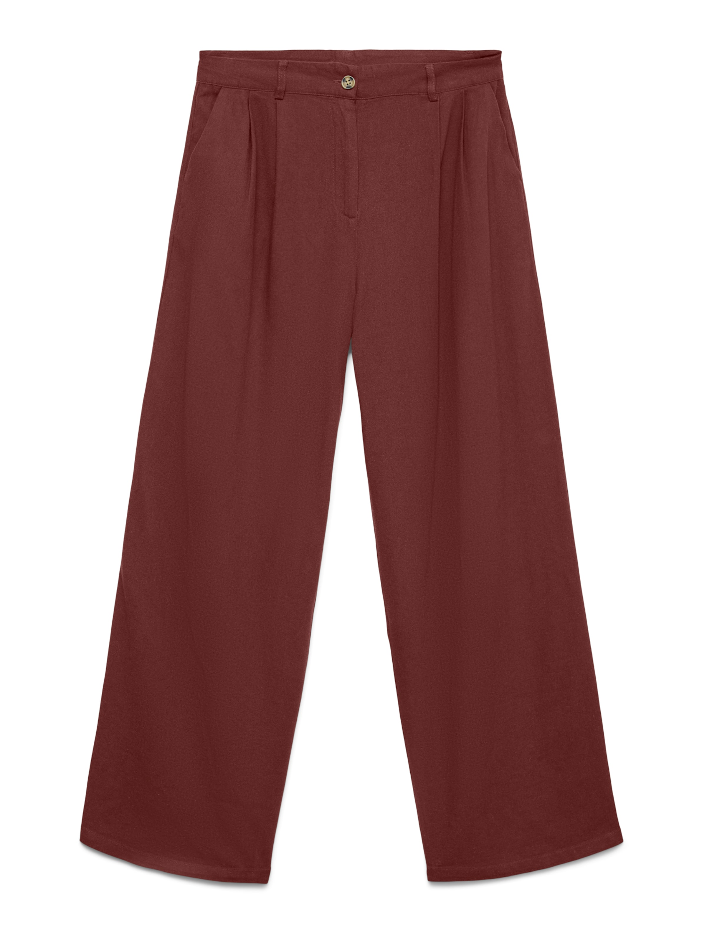 VERO MODA Loose fit Pleat-Front Pants 'VMMymilo' in Brown: front