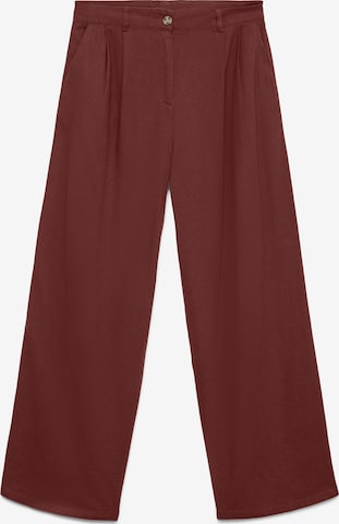 VERO MODA Loose fit Pleat-Front Pants 'VMMymilo' in Brown: front