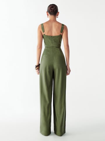 BWLDR Jumpsuit 'Orchid' i grön: baksida