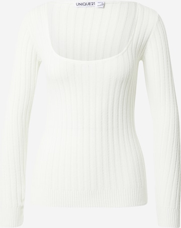 Unique21 Pullover in Wit: voorkant