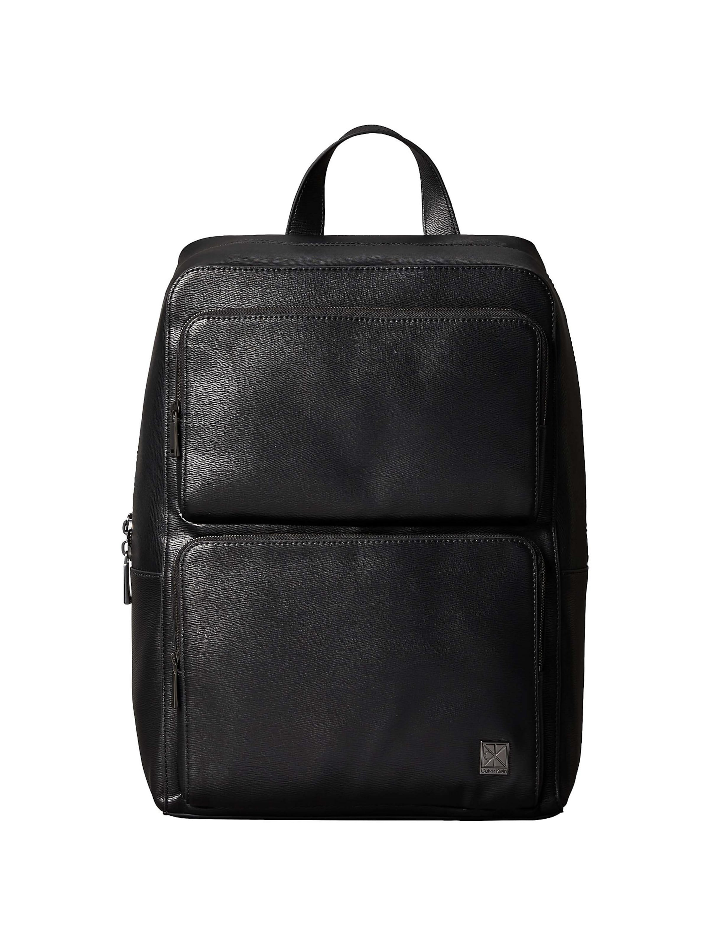 Calvin Klein Rucksack 'Saffiano' in Schwarz: Vorderseite