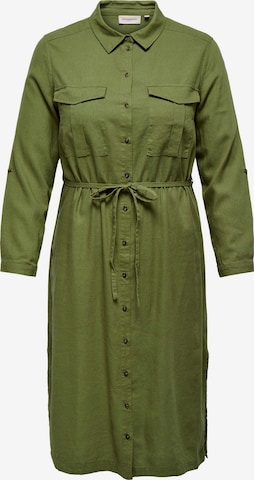 ONLY Carmakoma Платье-рубашка 'Caro' в Зеленый: спереди