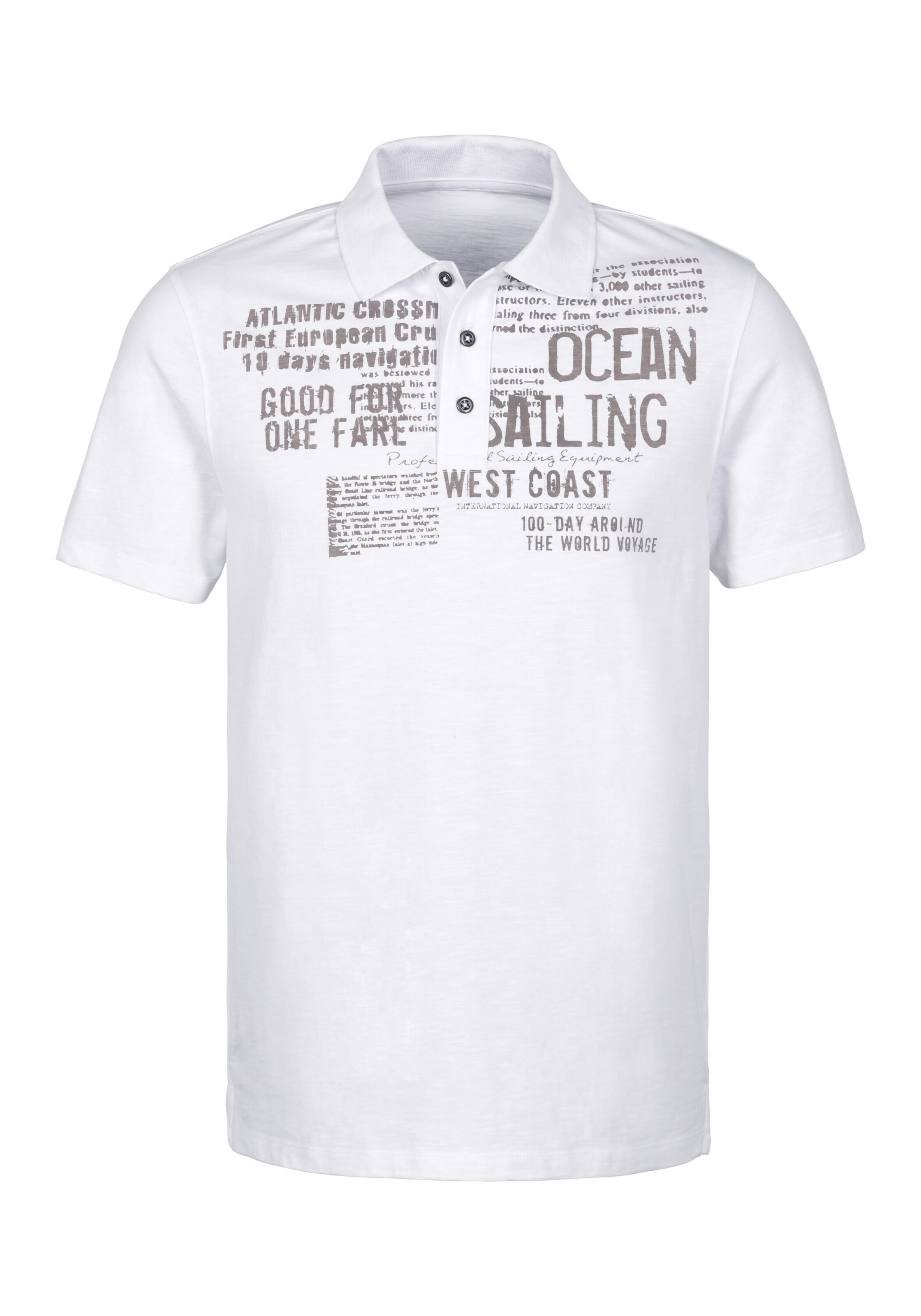 JOHN DEVIN Poloshirt in Weiß: Vorderseite