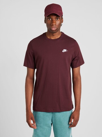 Nike Sportswear Средняя посадка Футболка 'CLUB' в Красный: спереди