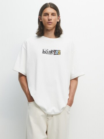 T-Shirt Pull&Bear en blanc : devant