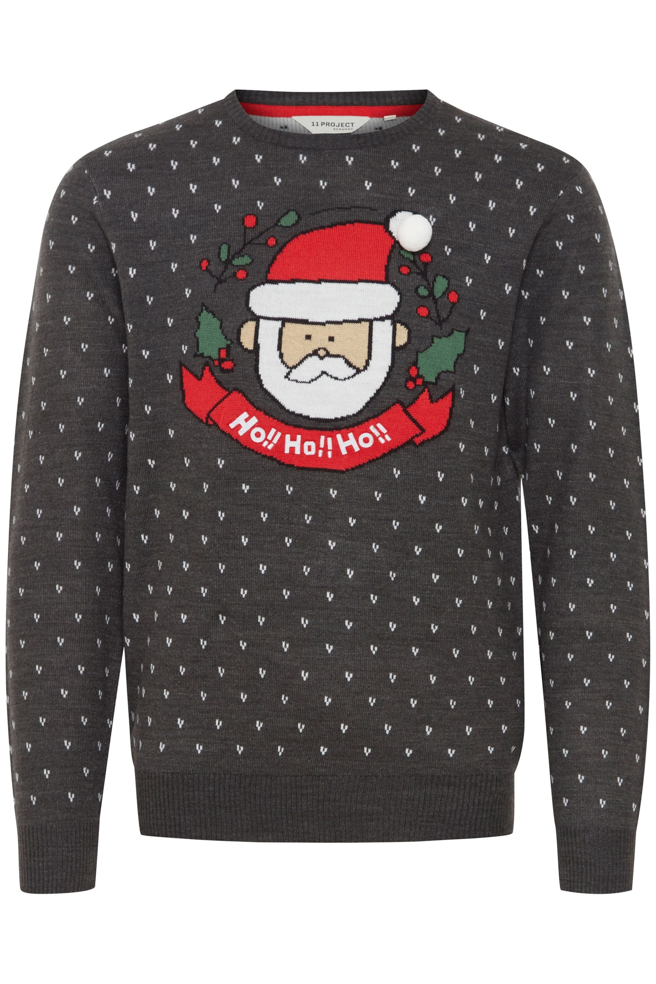 11 Project Strickpullover in Grau: Vorderseite