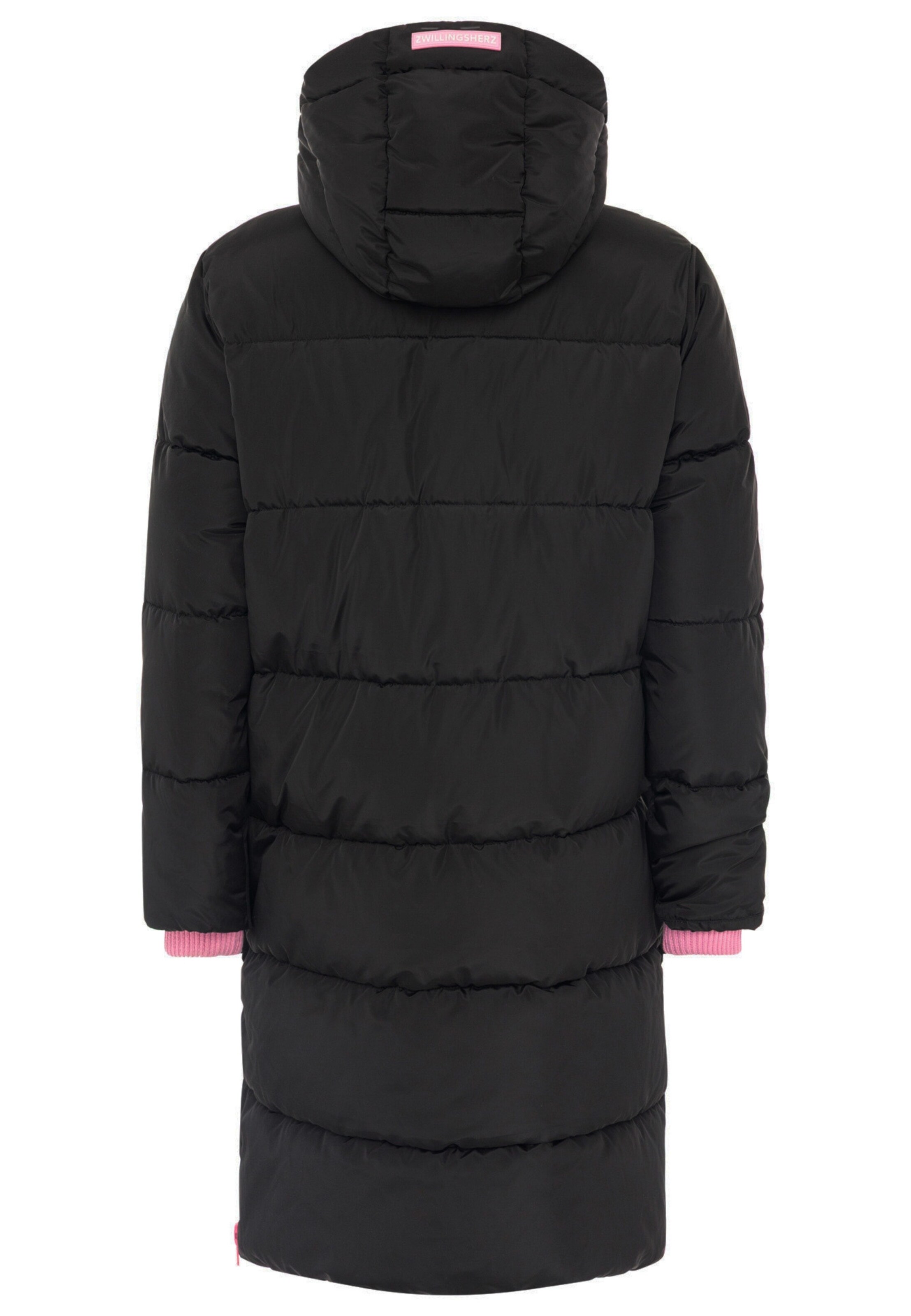 Zwillingsherz Winter coat in Black: back
