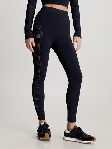 Skinny Pantalon de sport Calvin Klein Sport en noir : devant