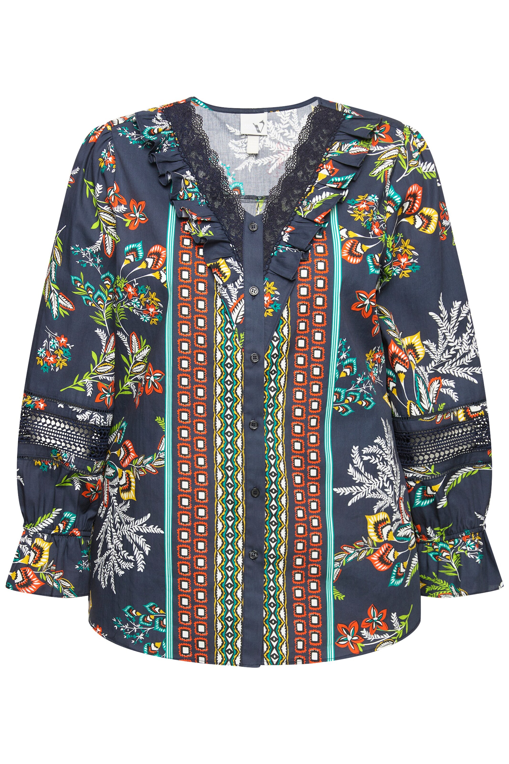 Ulla Popken Bluse in Blau: Vorderseite