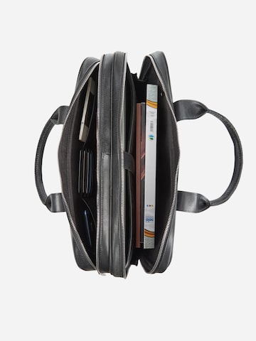NEGOTIA Leather Laptoptas 'Orden' in Zwart