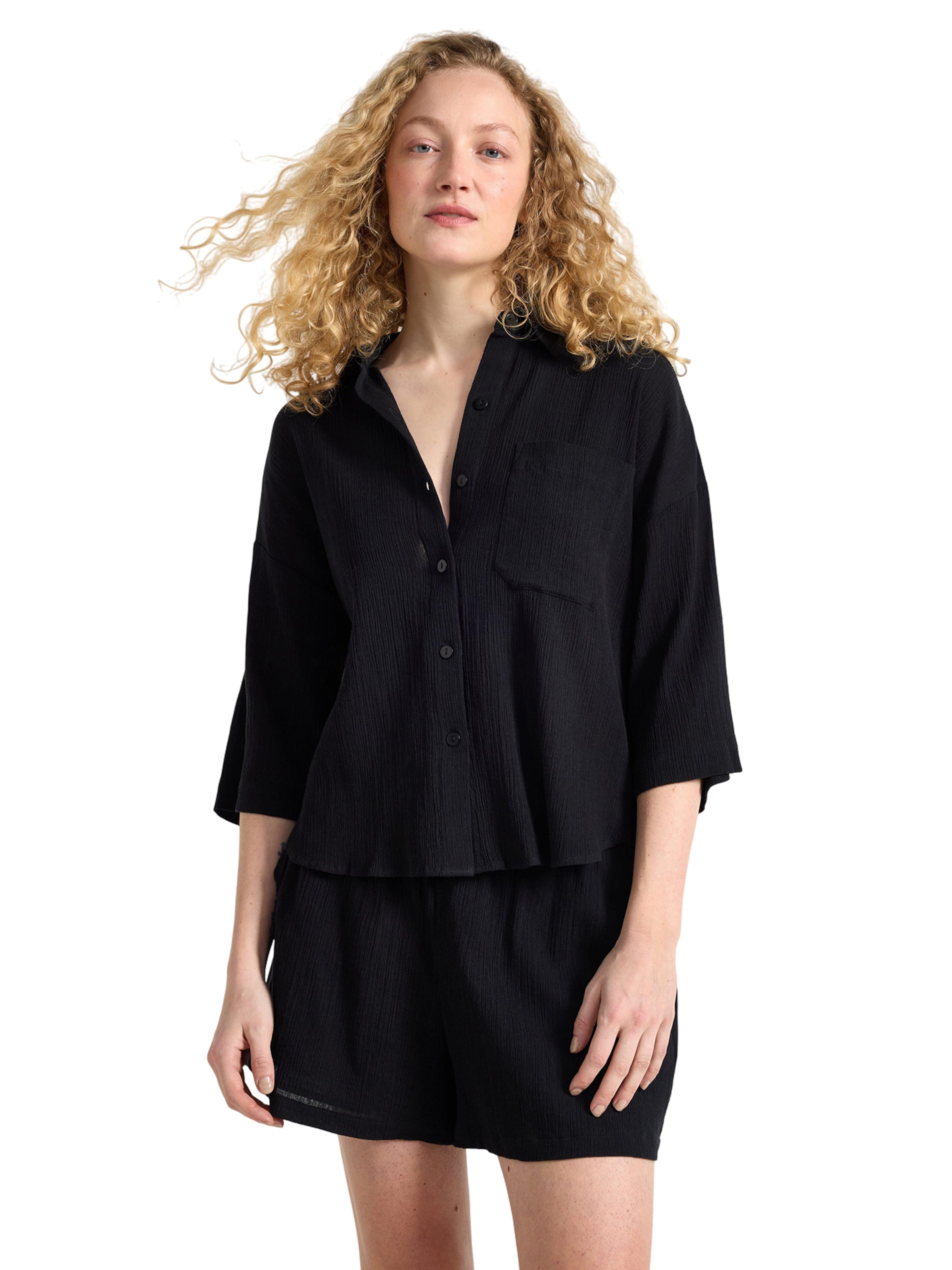 Lindex Bluse 'Amina' in Schwarz: Vorderseite