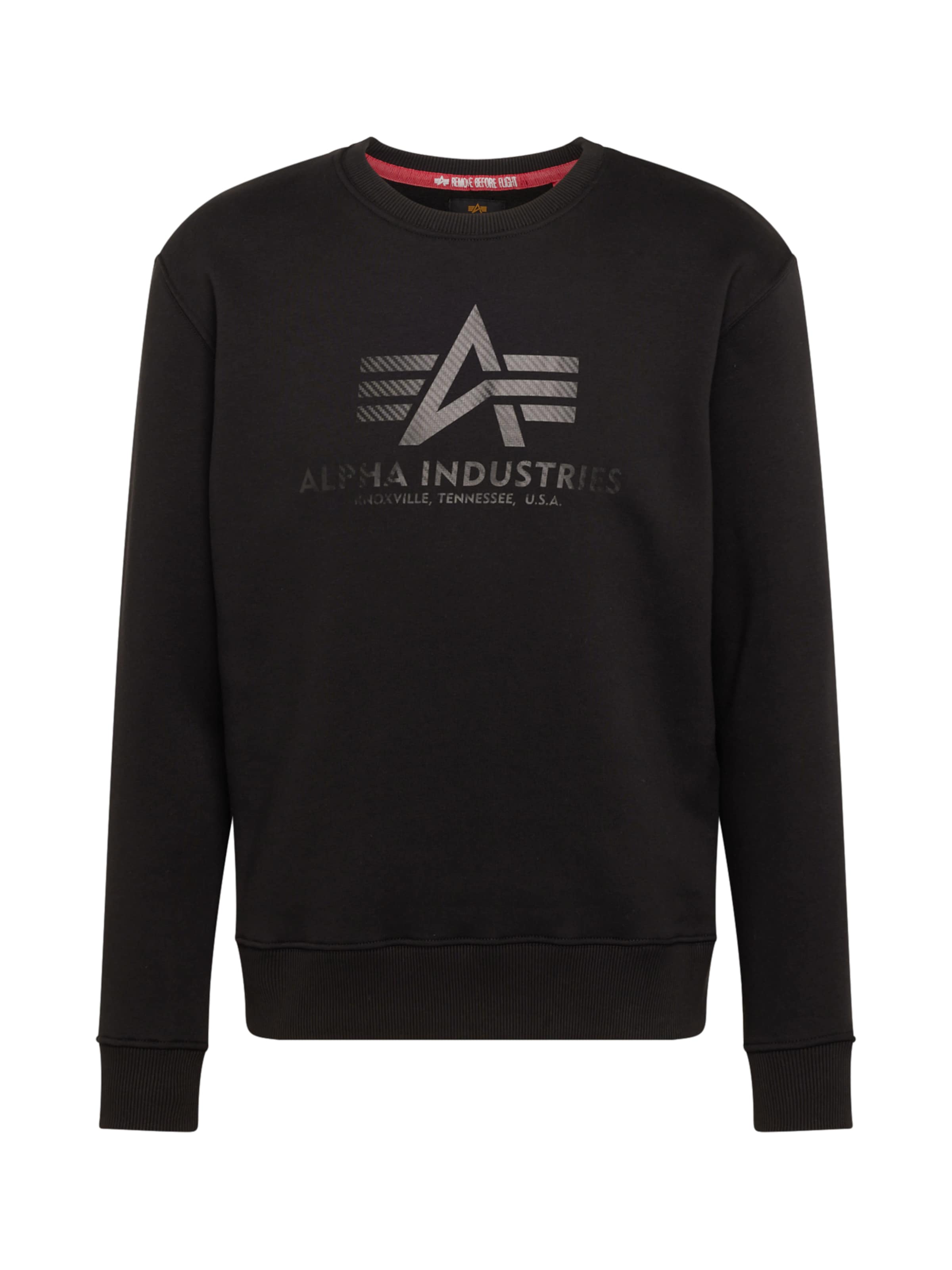 ALPHA INDUSTRIES Μπλούζα φούτερ σε μαύρο: μπροστά