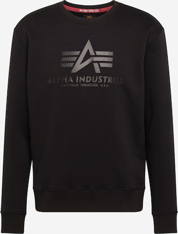 ALPHA INDUSTRIES Sweatshirt in Black: front