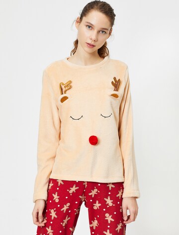 Koton Schlafshirt in Beige
