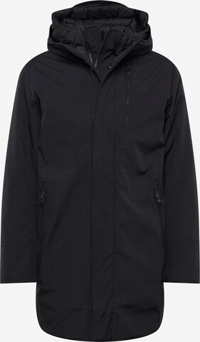 KnowledgeCotton Apparel Winter Parka in Black: front