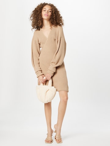 In The Style Knitted dress 'JOSSA' in Beige